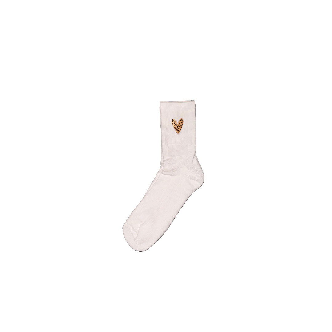 Socken Herz leo white
