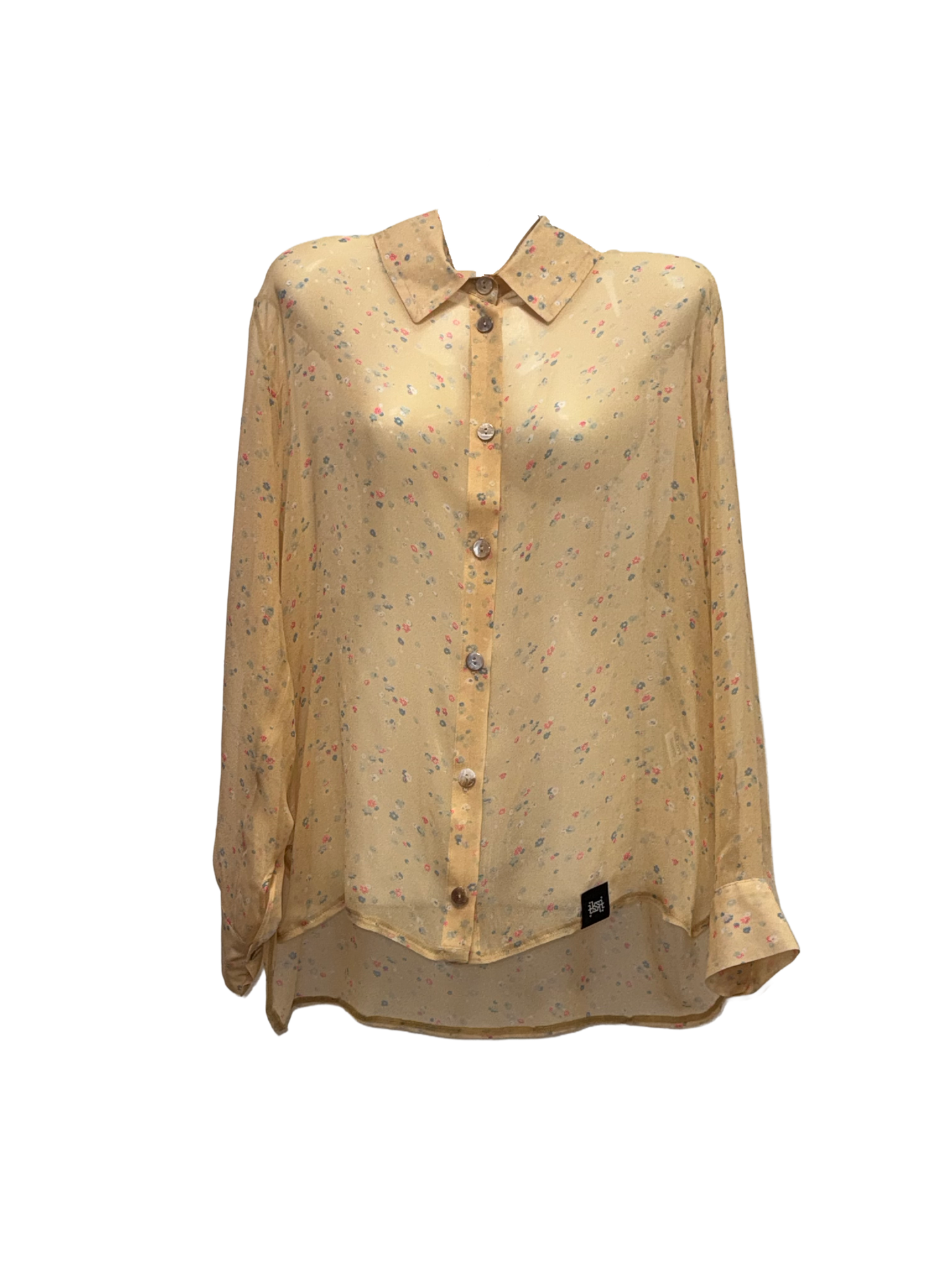Blouse Dari collar Seide biscuit