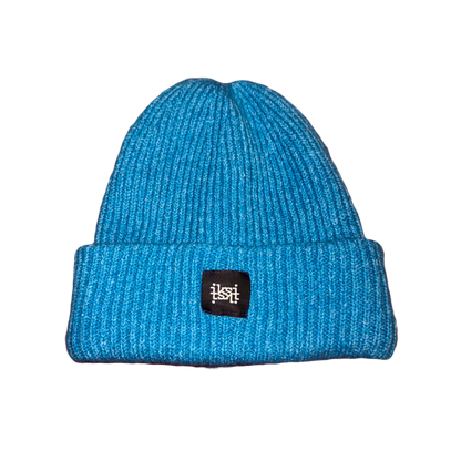 Beanie Poppy Blue - Gestrickte Mütze aus recyceltem Polyester
