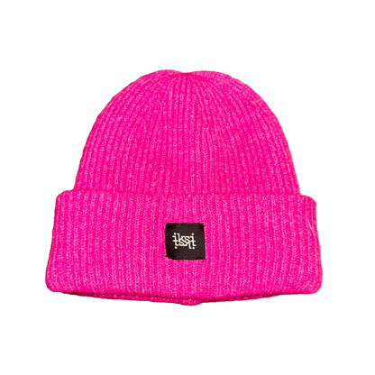 Beanie Poppy Pink - Gestrickte Mütze aus recyceltem Polyester
