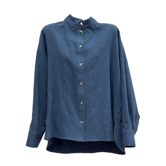 Blouse Dari Leinen Blau