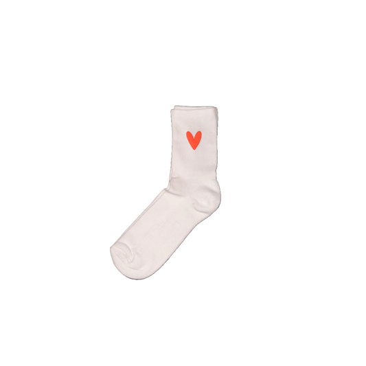 Socken Herz peach white