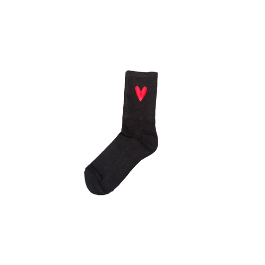 Socken Herz red blk