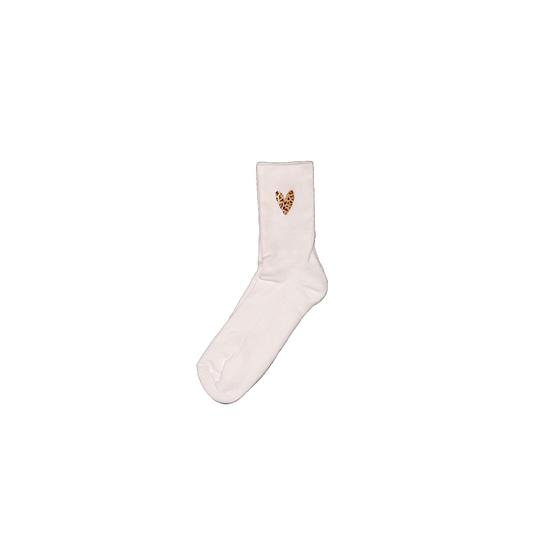 Socken Herz leo white