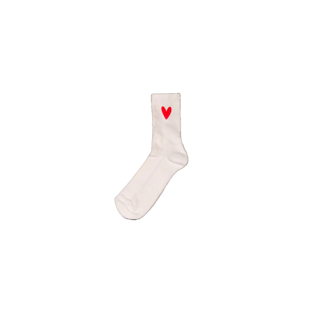 Socken Herz red white
