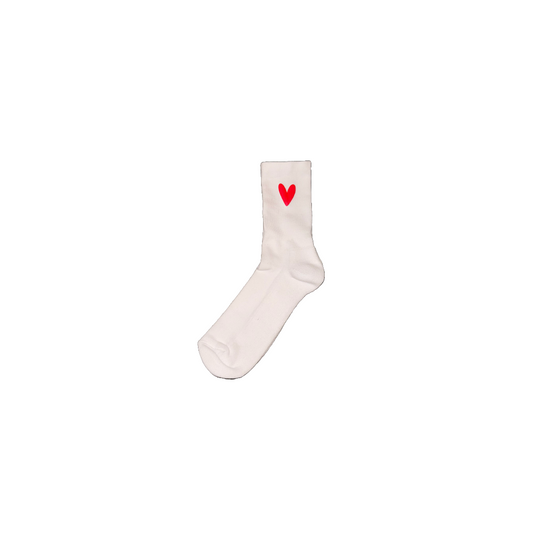 Socken Herz red white