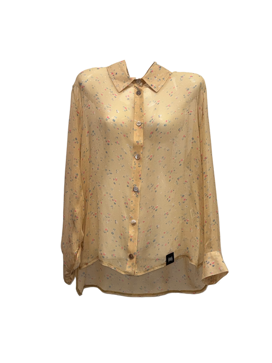Blouse Dari collar Seide biscuit