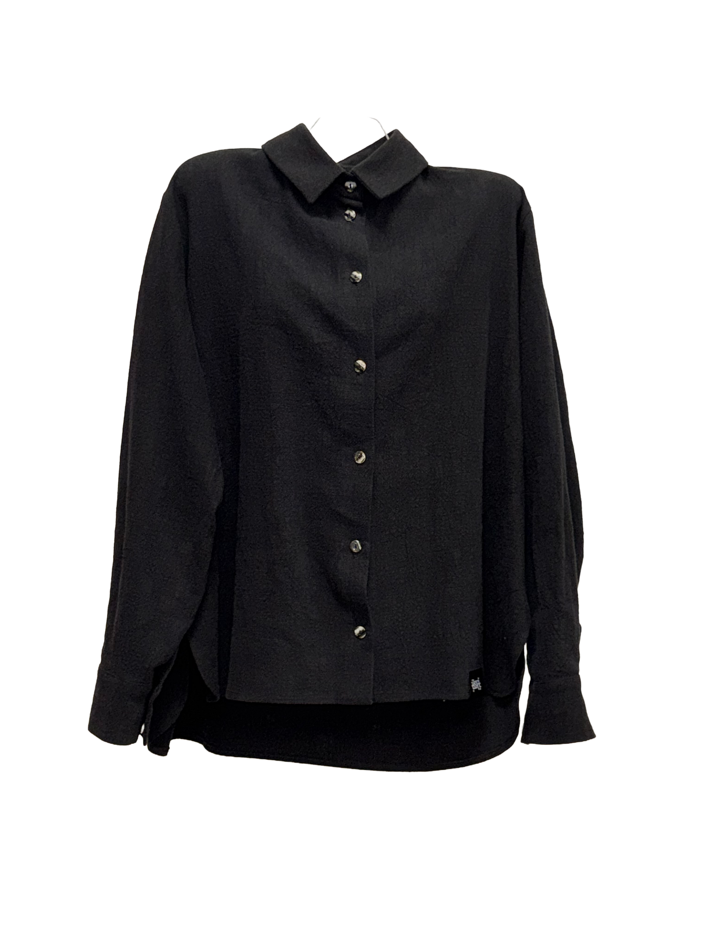 Blouse Dari collar Leinen stonewashed black