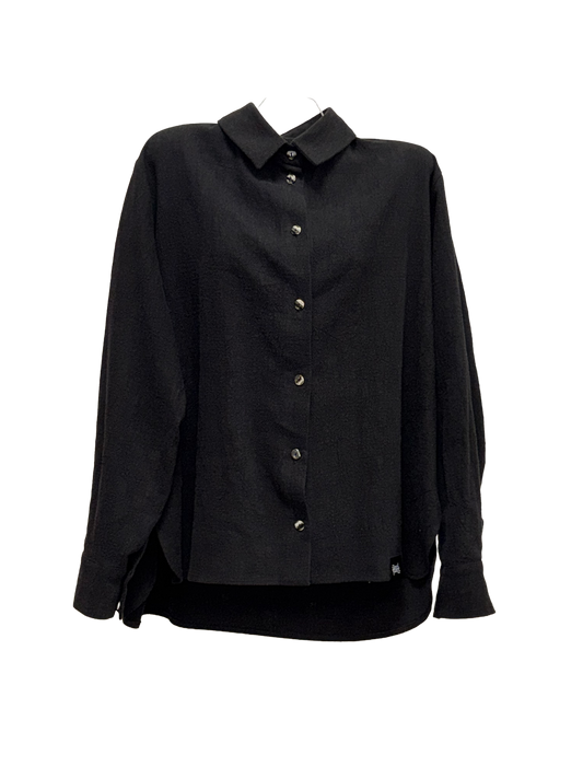 Blouse Dari collar Leinen stonewashed black