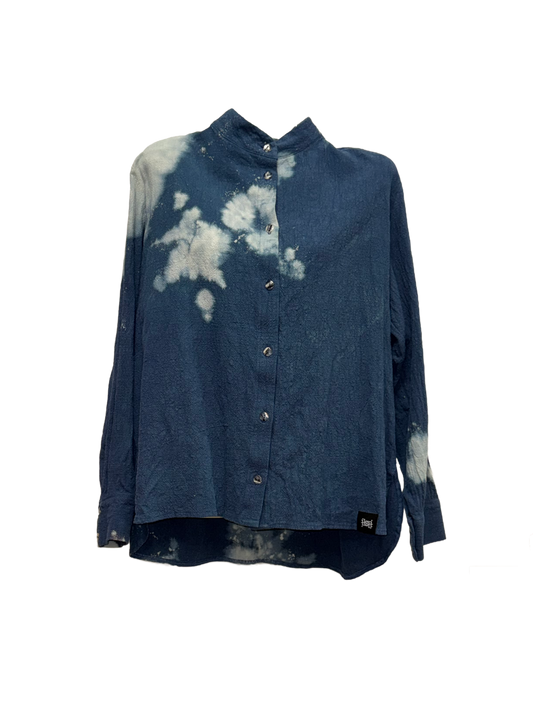 Blouse Dari Leinen stonewashed Blau acid