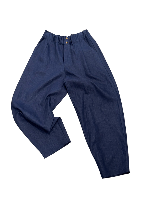 G-Pants Leinen Navy