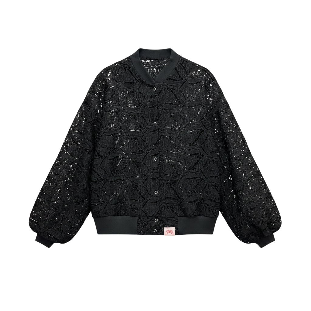 Puffed Sleeve Bomber Lace